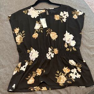 Maurices Black Floral Blouse
